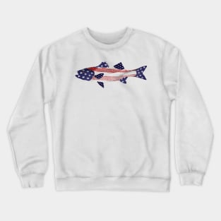 Striped bass American flag American hero Crewneck Sweatshirt